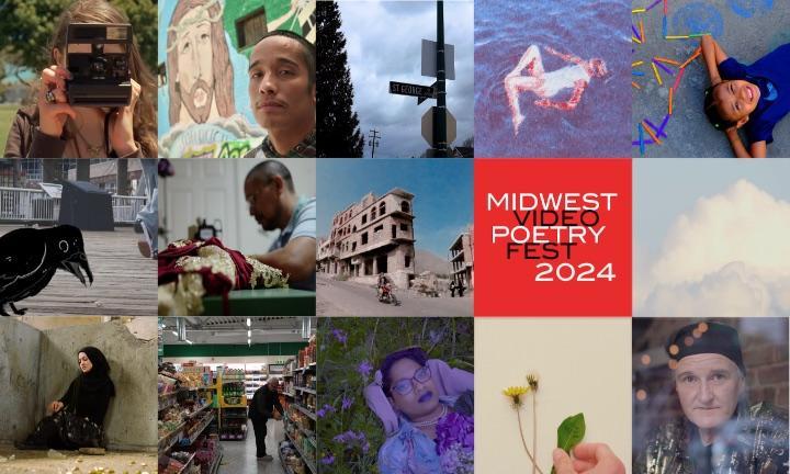 Stills from night 1 of Midwest Video Poetry Fest 2024