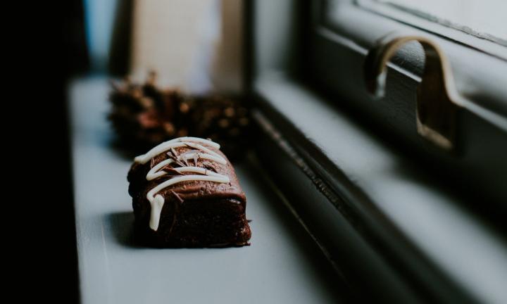 Brownie on windowsill