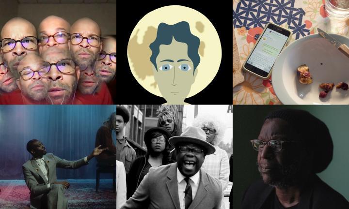 collage of video poems including Douglas Kearney, Avery R. Young and Cornelius Eady