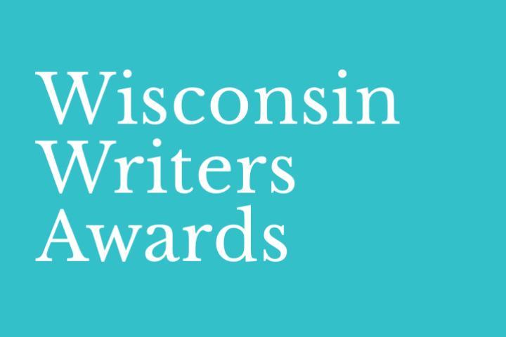 Wisconsin Writers Awards white letters on blue background