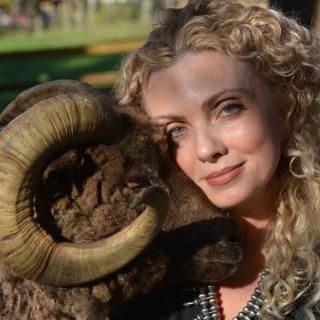 photo of author with head against ram